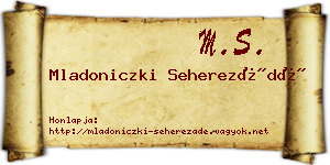 Mladoniczki Seherezádé névjegykártya